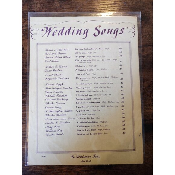 Wedding Prayer Fern Glasgow Dunlap Voice Piano Organ G. Schirmer Sheet - Picture 2 of 2